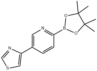 4-(6-(4,4,5,5-tetramethyl-1,3,2-dioxaborolan-2-yl)pyridin-3-yl)thiazole 结构式