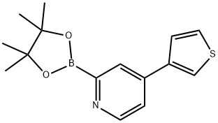 2-(4,4,5,5-tetramethyl-1,3,2-dioxaborolan-2-yl)-4-(thiophen-3-yl)pyridine 结构式