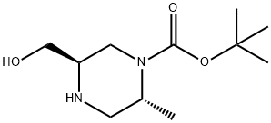 (2R,5R)-5-(羟甲基)-2-甲基哌嗪-1-羧酸叔丁酯 结构式