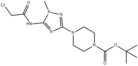 4-(5-(2-氯乙酰氨基)-1-甲基-1H-1,2,4-三唑-3-基)哌嗪-1-羧酸叔丁酯 结构式
