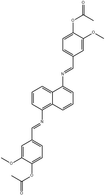 1,5-naphthalenediylbis(nitrilomethylylidene-2-methoxy-4,1-phenylene) diacetate 结构式