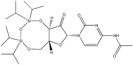 N-(2-oxo-1-((6aR,8R,9aR)-2,2,4,4-tetraisopropyl-9-oxotetrahydro-6H-furo[3,2-f][1,3,5,2,4]trioxadisilocin-8-yl)-1,2-dihydropyrimidin-4-yl)acetamide 结构式