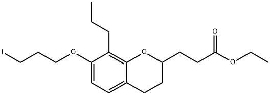 乙基 3-(7-(3-碘丙氧基)-8-丙基色烷-2-基)丙酯 结构式