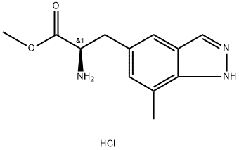 (R)-2-氨基-3-(7-甲基-1H-吲唑-5-基)丙酸甲酯二盐酸盐 结构式
