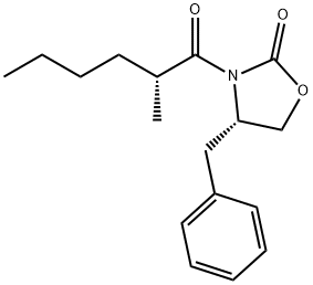 (4S)-4-benzyl-3-[(2R)-2-methylhexanoyl]-1,3-oxazolidin-2-one 结构式