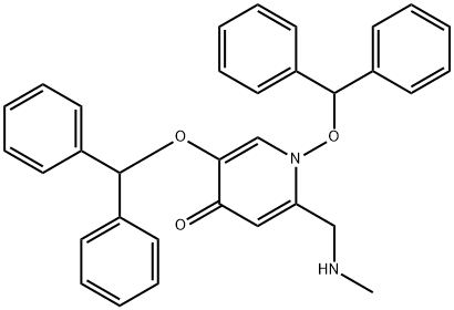1,5-二(二苯甲基氧代)-2-((甲基氨基)甲基)吡啶-4(1H)-酮 结构式