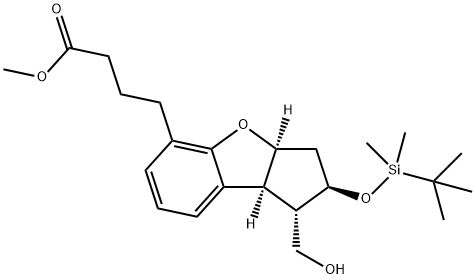 4-((1S,2R,3AS,8BS)-2-((叔丁基二甲基甲硅烷基)氧基)-1-(羟甲基)-2,3,3A,8B-四氢-1H-环戊二烯并[B]苯并呋喃-5基)丁 结构式