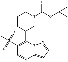 tert-butyl 3-(6-(methylsulfonyl)pyrazolo[1,5-a]pyrimidin-7-yl)piperidine-1-carboxylate 结构式
