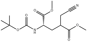 (2S) - 二(2 - ((叔丁氧基羰基)氨基)-4-(氰基甲基)戊二酸二甲酯 结构式