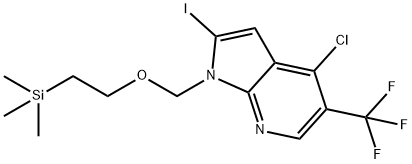 4-氯-2-碘-5-(三氟甲基)-1-[[2-(三甲基硅基)乙氧基]甲基]-1H-吡咯并[2,3-B]吡啶 结构式