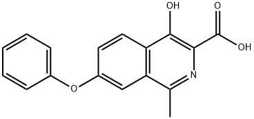 4-羟基-1-甲基-7-苯氧基异喹啉-3-羧酸 结构式