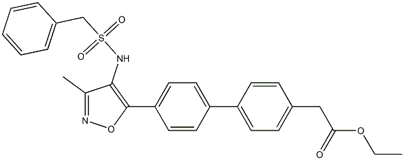 ethyl 2-(4'-(3-methyl-4-(phenylmethylsulfonamido)isoxazol-5-yl)biphenyl-4-yl)acetate 结构式