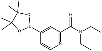 N,N-diethyl-4-(4,4,5,5-tetramethyl-1,3,2-dioxaborolan-2-yl)picolinamide 结构式