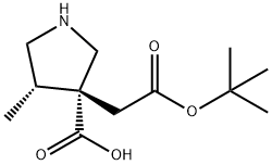 CIS-3-[2-(TERT-BUTOXY)-2-OXOETHYL]-4-METHYLPYRROLIDINE-3-CARBOXYLIC ACID 结构式