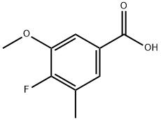 4-氟-3-甲氧基-5-甲基苯甲酸 结构式