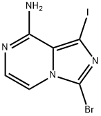 3-溴-1-碘咪唑并[1,5-A]吡嗪-8-胺 结构式