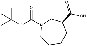 (S)-1-(TERT-BUTOXYCARBONYL)AZEPANE-3-CARBOXYLIC ACID 结构式