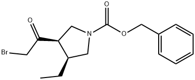 (3R,4S)-3-(2-溴乙酰基)-4-乙基-1-吡咯烷羧酸苄酯 结构式