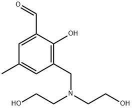 3-((双(2-羟乙基)氨基)甲基)-2-羟基-5-甲基苯甲醛 结构式