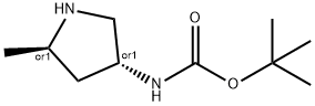 TERT-BUTYL (3R,5R)-5-METHYLPYRROLIDIN-3-YLCARBAMATE 结构式