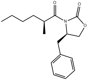 (4R)-4-benzyl-3-[(2S)-2-methylhexanoyl]-1,3-oxazolidin-2-one 结构式
