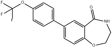7-[4-(trifluoromethoxy)phenyl]-2,3,4,5-tetrahydro-1,4-benzoxazepin-5-one 结构式