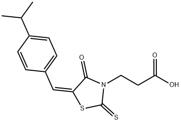 (E)-3-(5-(4-isopropylbenzylidene)-4-oxo-2-thioxothiazolidin-3-yl)propanoic acid 结构式