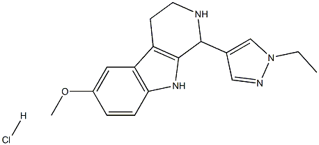 1-(1-ethylpyrazol-4-yl)-6-methoxy-2,3,4,9-tetrahydro-1H-pyrido[3,4-b]indole:hydrochloride 结构式
