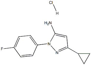 5-cyclopropyl-2-(4-fluorophenyl)pyrazol-3-amine:hydrochloride 结构式