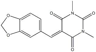 5-(benzo[d][1,3]dioxol-5-ylmethylene)-1,3-dimethylpyrimidine-2,4,6(1H,3H,5H)-trione 结构式