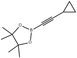 2-(2-cyclopropylethynyl)-4,4,5,5-tetramethyl -1,3,2-dioxaborolane 结构式