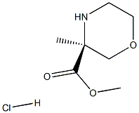 (3S)-3-甲基吗啉-3-羧酸甲酯盐酸盐 结构式