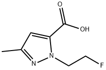 1-(2-氟乙基)-3-甲基-1H-吡唑-5-羧酸 结构式