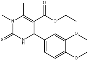 ethyl 4-(3,4-dimethoxyphenyl)-1,6-dimethyl-2-thioxo-1,2,3,4-tetrahydropyrimidine-5-carboxylate 结构式