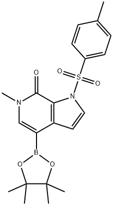 6-甲基-4-(4,4,5,5,-四甲基-1,3,2-二氧硼烷-2-基)-1-对苯甲磺基-1H-吡咯并[2,3-C]吡啶-7(6H)-酮 结构式