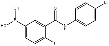 3-(4-溴苯基氨基甲酰基)-4-氟苯硼酸 结构式