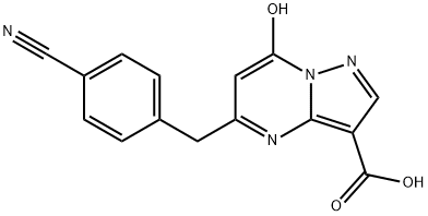 5-(4-cyanobenzyl)-7-hydroxypyrazolo[1,5-a]pyrimidine-3-carboxylic acid 结构式