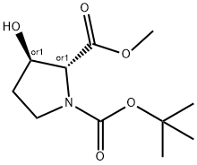 REL-1-(叔丁基) 2-甲基 (2R,3R)-3-羟基吡咯烷-1,2-二羧酸酯 结构式