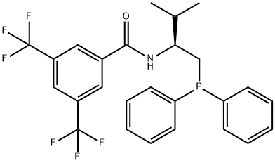 N-[(1S)-1-[(二苯膦基)甲基]-2-甲基丙基]-3,5-二(三氟甲基)苯甲酰胺 结构式
