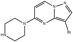 3-溴-5-(哌嗪-1-基)吡唑并[1.5-A]吡啶 结构式