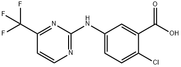 Benzoic acid, 2-chloro-5-[[4-(trifluoromethyl)-2- pyrimidinyl]amino]- 结构式