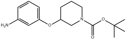 TERT-BUTYL 3-(3-AMINOPHENOXY)PIPERIDINE-1-CARBOXYLATE 结构式