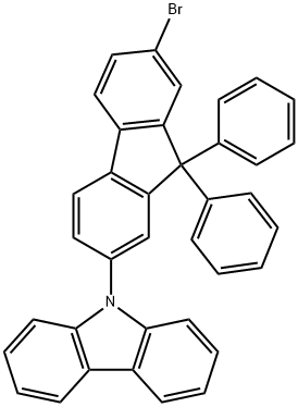 9-&7-溴-9,9-二苯基芴-2-基)咔唑 结构式