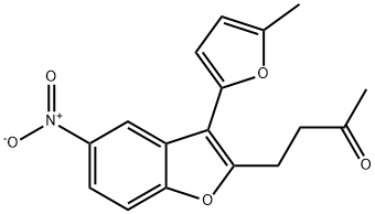 4-[3-(5-methylfuran-2-yl)-5-nitro-1-benzofuran-2-yl]butan-2-one 结构式