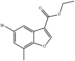 5-溴-7-甲基-1-苯并呋喃-3-羧酸乙酯 结构式