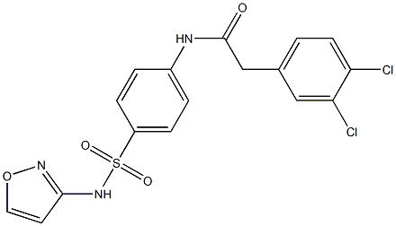 2-(3,4-dichlorophenyl)-N-[4-(1,2-oxazol-3-ylsulfamoyl)phenyl]acetamide 结构式