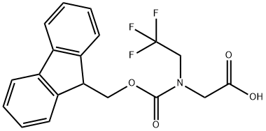 N-(((9H-芴-9-基)甲氧基)羰基)-N-(2,2,2-三氟乙烷基)甘氨酸 结构式