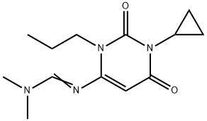 N-(1-环丙基-2,6-二氧亚基-3-丙基-1,2,3,6-四氢嘧啶-4-基)-N,N-二甲基甲脒 结构式