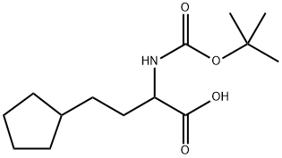 2-((tert-butoxycarbonyl)amino)-4-cyclopentylbutanoic acid 结构式