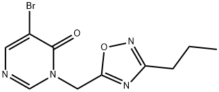 5-bromo-3-((3-propyl-1,2,4-oxadiazol-5-yl)methyl)pyrimidin-4(3H)-one 结构式